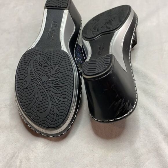 ALEGRIA Loti Slip On Wedge Sandal Glitteroti Black - Picture 13 of 13